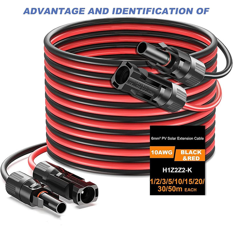 সরাসরি সমাধি 10AWG সোলার এক্সটেনশন কেবল 50Ft